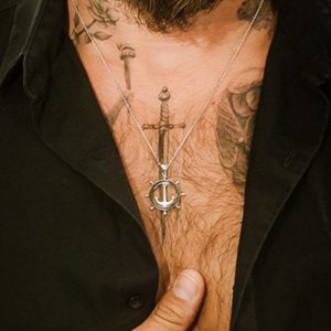 שרשרת שקיעת הים מכסף