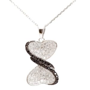 שרשרת פפיון מכסף משובצת בזירקונים