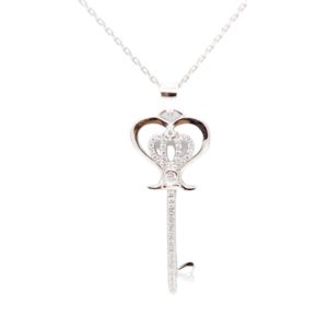 שרשרת מפתח מכסף מעוטרת זירקונים