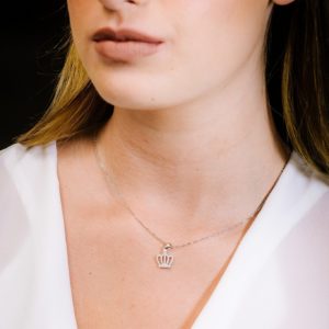 שרשרת כתר של זירקונים מכסף