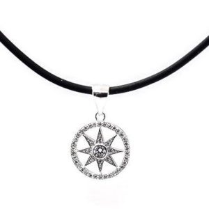 צ'וקר סיליקון עם אלמנט כוכב ממוסגר מכסף 925 טהור