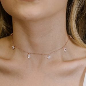 צ'וקר טיפות ואלמנט עגול מרוז גולד