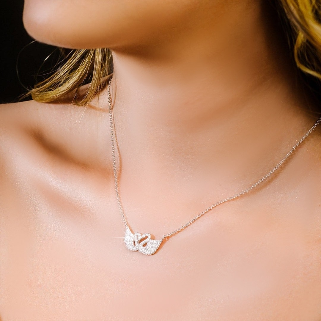 שרשרת ברבור מכסף -שרשרת ברבור - ברבורים מכסף 925