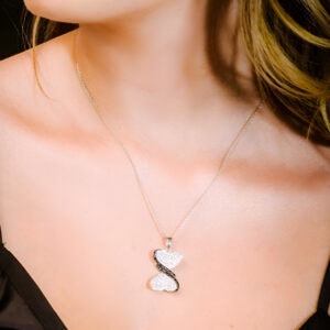 שרשרת פפיון מכסף משובצת בזירקונים