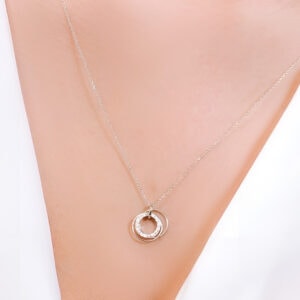 שרשרת עיגול בתוך עיגול בתוך זרקן מכסף