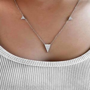 שרשרת משולשים מכסף 925