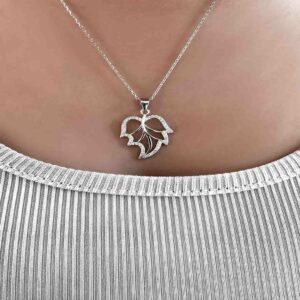 שרשרת עלה מכסף 925