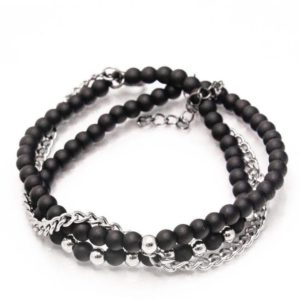 צמיד 3 שכבות חרוזי המטייט גמיש כפול