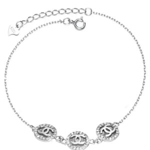 צמיד שלושה אלמנטים עגולים משובץ