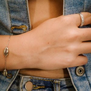 צמיד צדפות מכסף 925 טהור