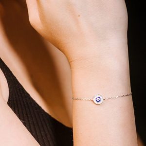 צמיד כסף עין עגולה