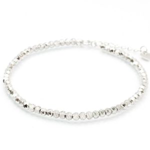 צמיד כסף 925 כדורים בחיתוך לייזר