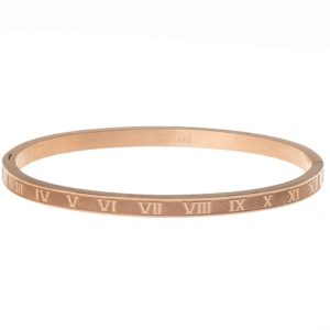 צמיד רומי קשיח בצבע רוז גולד