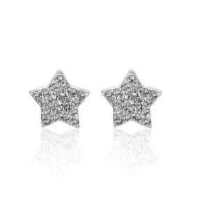 עגילי כסף כוכב צמודים