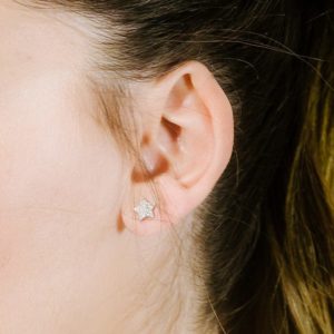 עגילי כסף כוכב צמודים