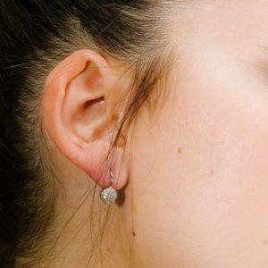 עגילים כסף עם אלמנט עגול