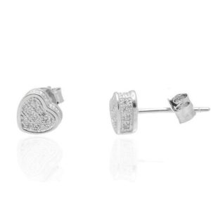 עגילי לב כסף 925