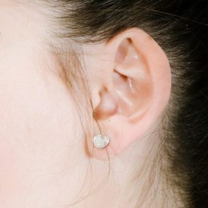 עגילי לב כסף 925