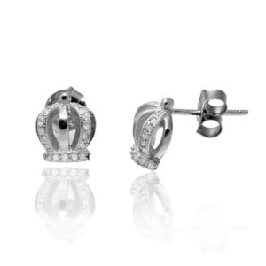 עגילי כסף כתר