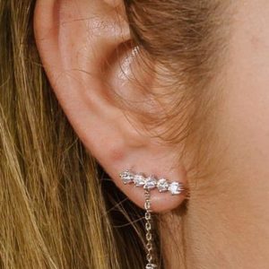 עגיל כסף זרקן עם אלמנט נופל