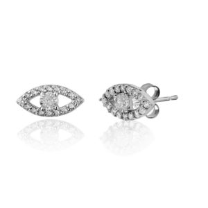 עגילי כסף עין משובצות זרקנים