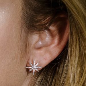 עגילי כסף כוכב הצופן גדול