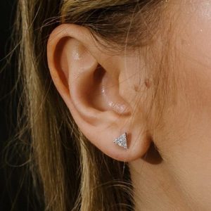 עגילי כסף משולש קטנים