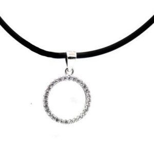 צ'וקר סיליקון עם אלמנט מעגל החיים מכסף 925 טהור