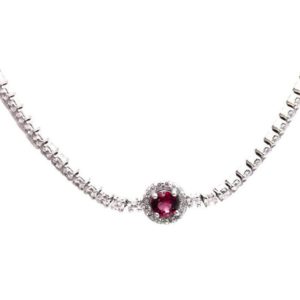 צ'וקר טניס עם אלמנט עגול ורוד מכסף