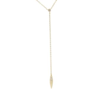 צ'וקר עניבה קליע בצבע זהב משובץ זירקונים