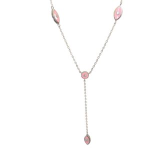 שרשרת עניבה עין ורודה מכסף