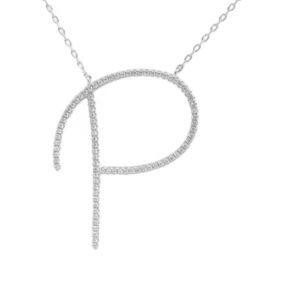 שרשרת אות P גדולה מכסף