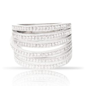 טבעת מכסף שש שכבות זירקונים