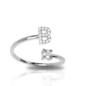 טבעת אות B כסף 925