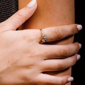 טבעת אות M כסף 925