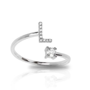 טבעת אות L כסף 925