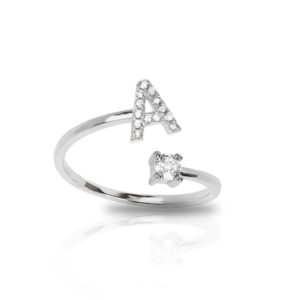 טבעת אות A כסף 925