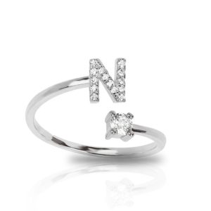 טבעת אות N כסף 925
