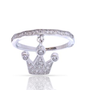 טבעת כסף אלמנט נופל כתר משובצת