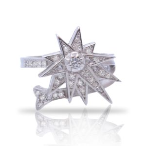 טבעת כסף כוכב מנצנץ