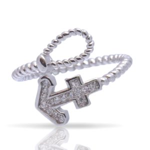 טבעת כסף עוגן גמיש