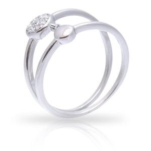 טבעת שכבה כפולה עם אלמנט עיגול