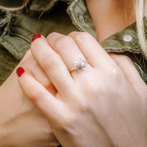 טבעת כסף פתית שלג