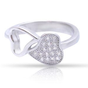 טבעות כסף לבבות לב חלול ולב