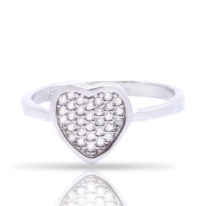 טבעת כסף לב