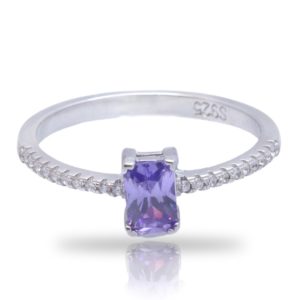 טבעת כסף זרקן סגול