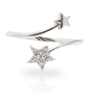 טבעת כסף כוכבים גמישה