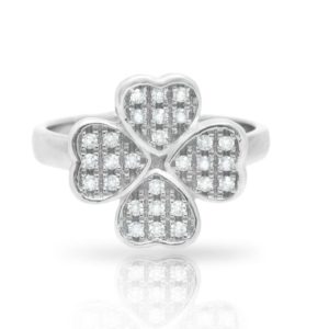 טבעת כסף עלי תלתן