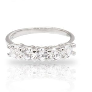 טבעת כסף מרובת זרקנים עגולים