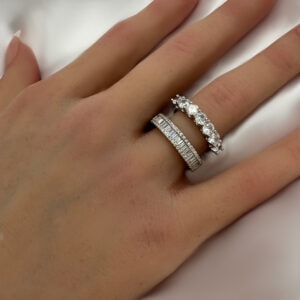 טבעת חצי בגטים מכסף